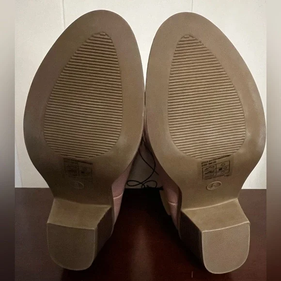 Cowgirl Boots pink faux leather Mid-Calf Stiching Western Low Stacked Heel - Picture 7 of 12